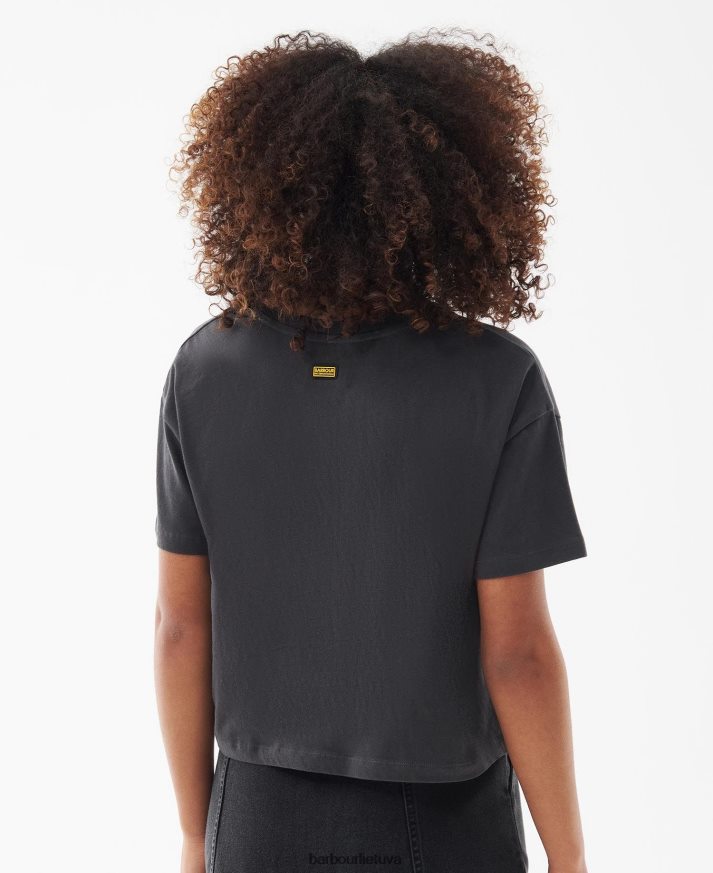 apranga Barbour soules marškinėliai vasara juoda moterys 6F6D801662