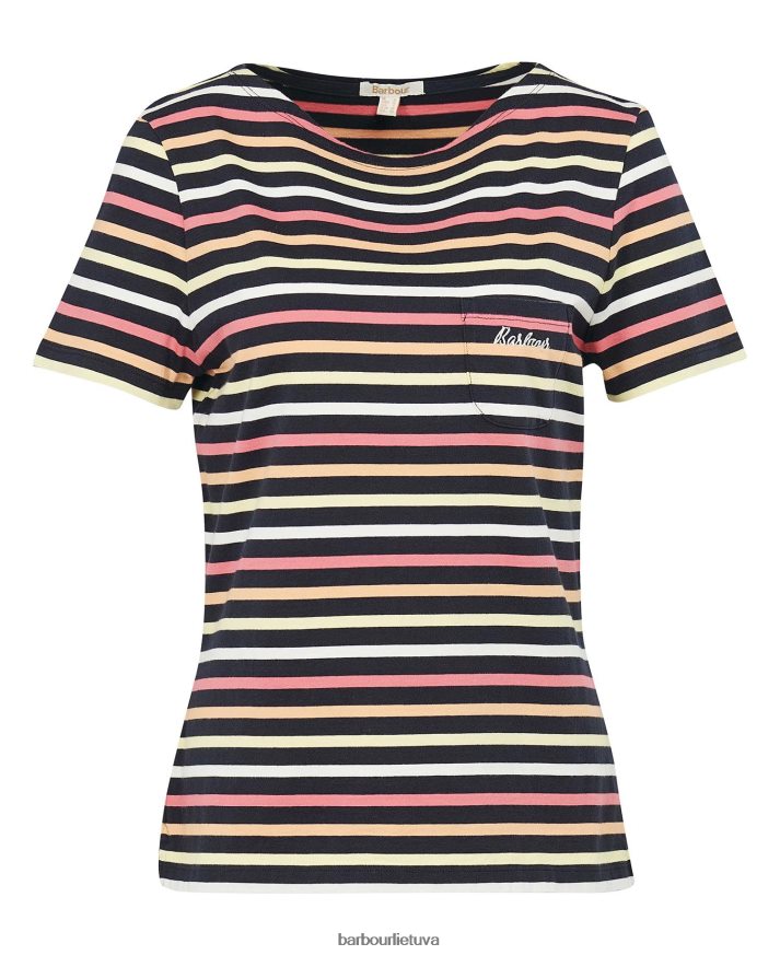 apranga Barbour trumpomis rankovėmis bradley viršus karinio jūrų laivyno multistripe moterys 6F6D801690