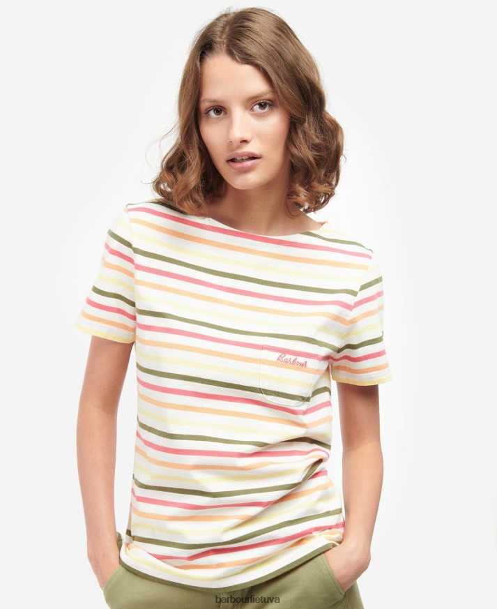 apranga Barbour trumpomis rankovėmis bradley viršus karinio jūrų laivyno multistripe moterys 6F6D801755