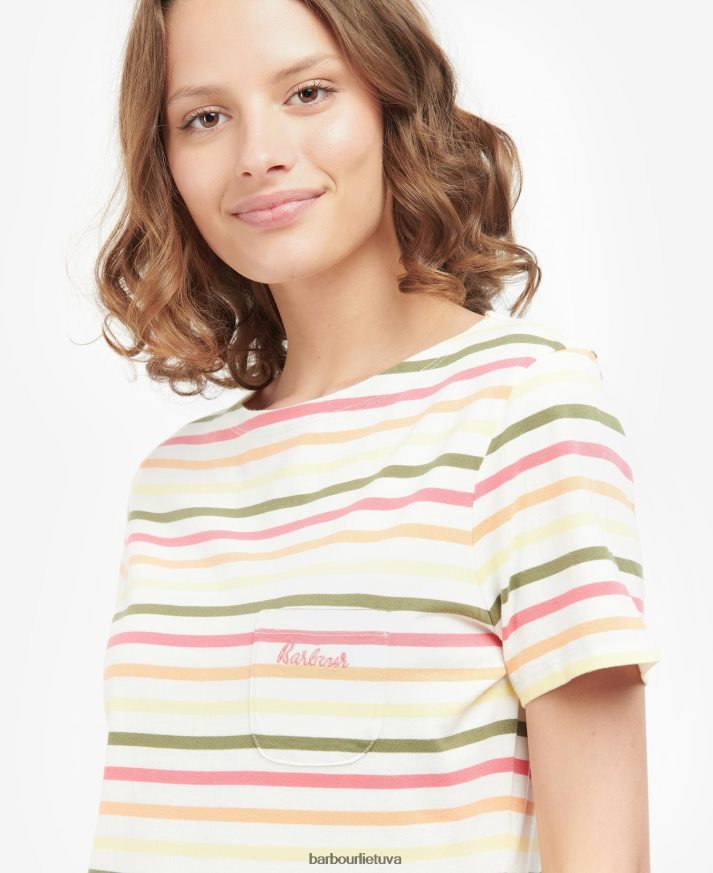 apranga Barbour trumpomis rankovėmis bradley viršus karinio jūrų laivyno multistripe moterys 6F6D801755