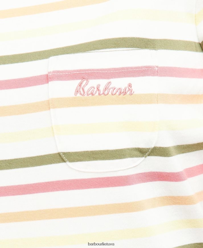 apranga Barbour trumpomis rankovėmis bradley viršus karinio jūrų laivyno multistripe moterys 6F6D801755