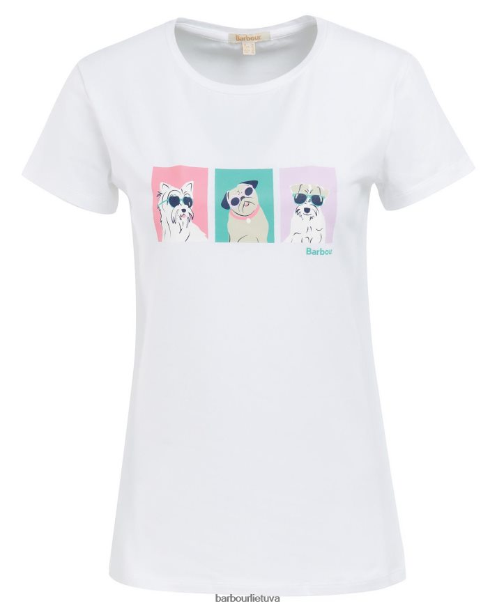 apranga Barbour švyturių marškinėliai klasikinis baltas moterys 6F6D801681