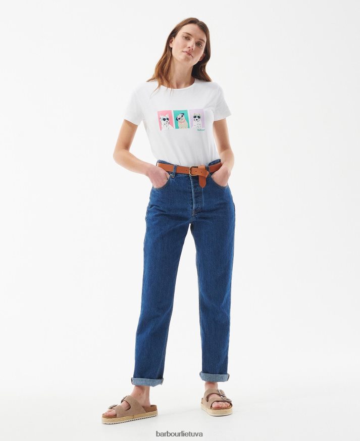 apranga Barbour švyturių marškinėliai klasikinis baltas moterys 6F6D801681