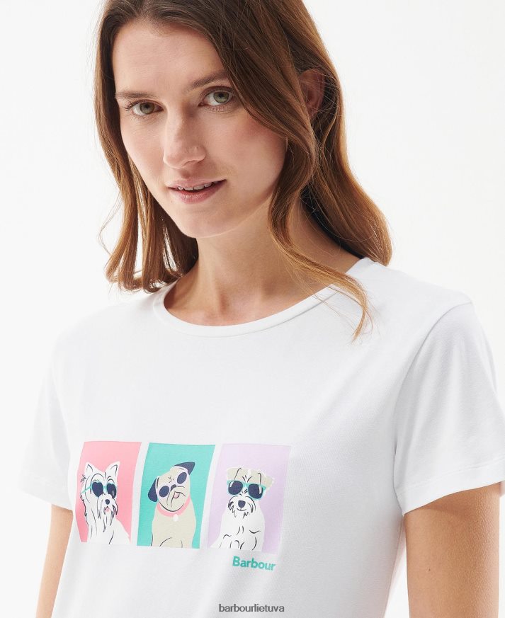 apranga Barbour švyturių marškinėliai klasikinis baltas moterys 6F6D801681