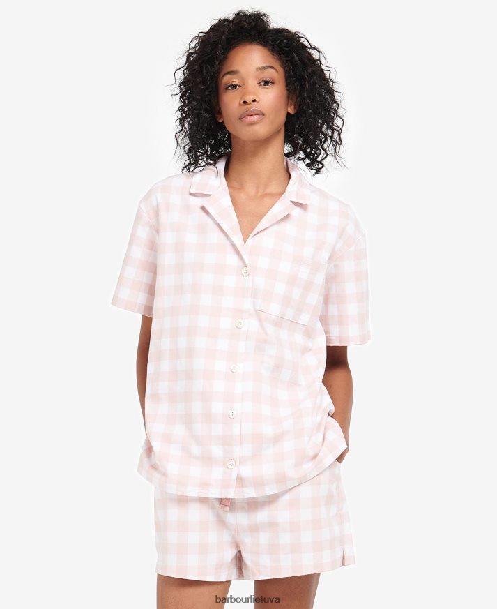 apranga Barbour etta gingham pj rinkinys šviesiai rožinis ginghamas moterys 6F6D802035