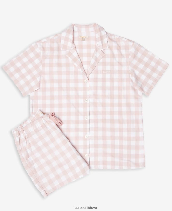 apranga Barbour etta gingham pj rinkinys šviesiai rožinis ginghamas moterys 6F6D802035