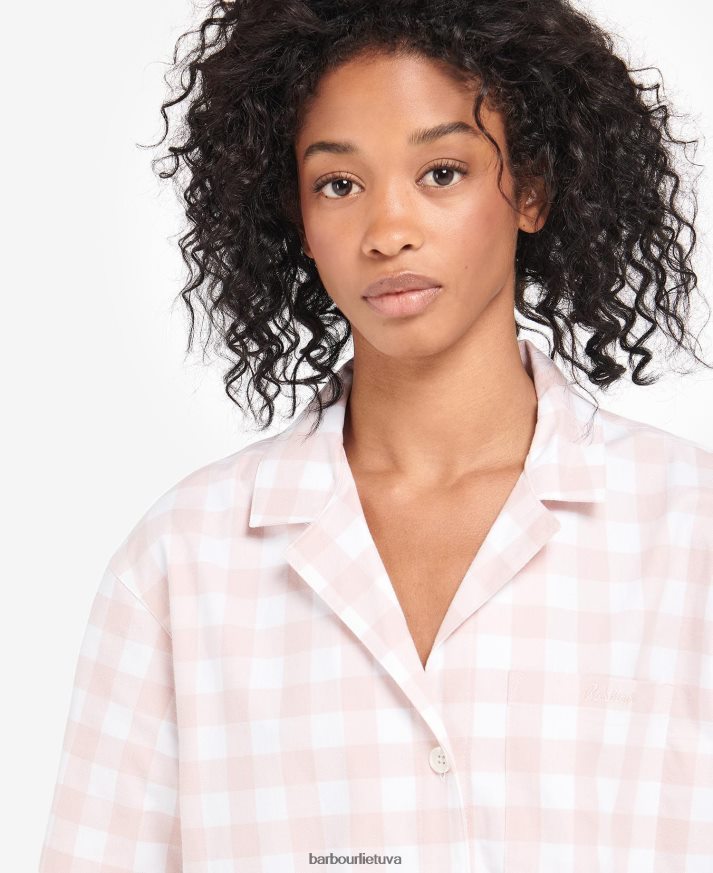 apranga Barbour etta gingham pj rinkinys šviesiai rožinis ginghamas moterys 6F6D802035