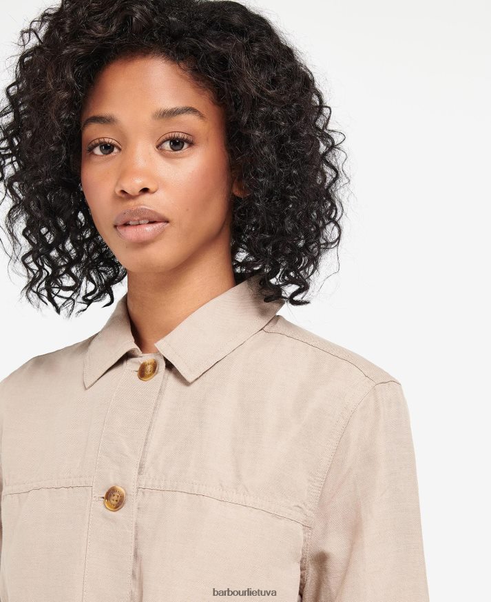 apranga Barbour Greta marškinėliai buko mediena moterys 6F6D801606