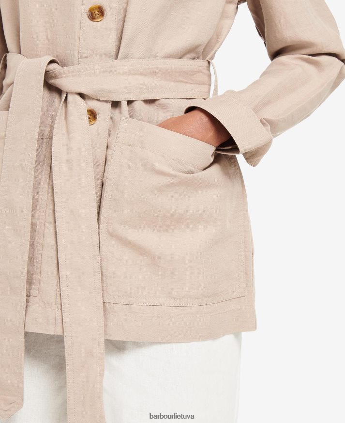 apranga Barbour Greta marškinėliai buko mediena moterys 6F6D801606