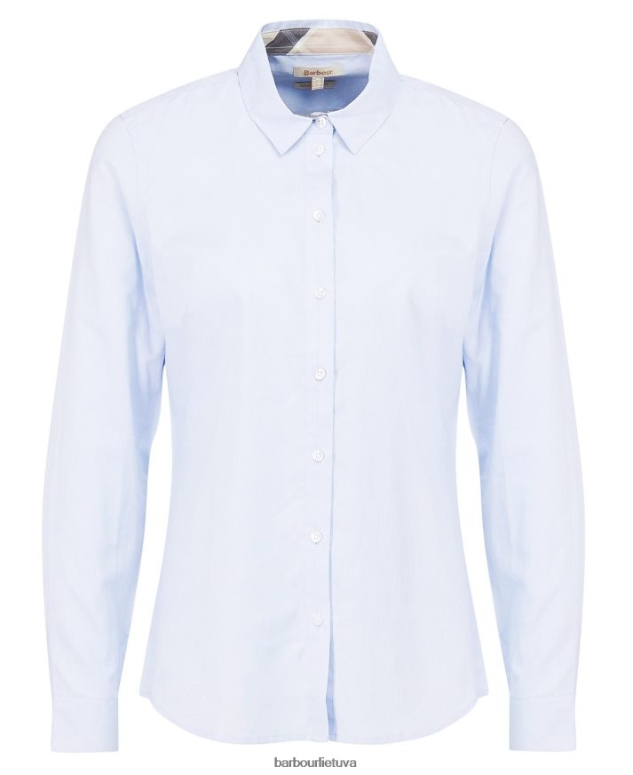 apranga Barbour derwent marškiniai baltas/indigo tartanas moterys 6F6D801599
