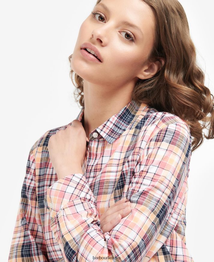 apranga Barbour marškinėliai iš jūros karinio jūrų laivyno čekis moterys 6F6D801633