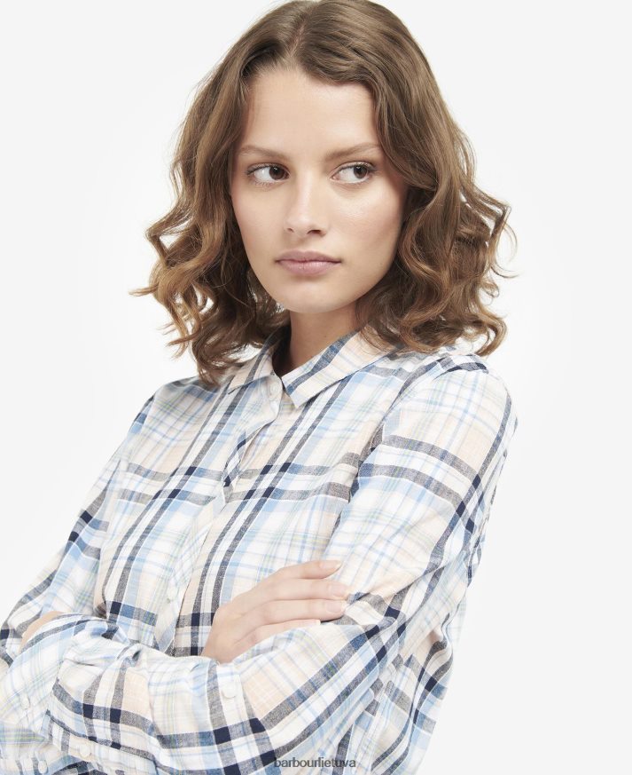 apranga Barbour marškinėliai iš jūros karinio jūrų laivyno čekis moterys 6F6D801637