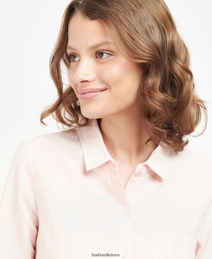 apranga Barbour paplūdimio marškinėliai šviesus persikas moterys 6F6D801636