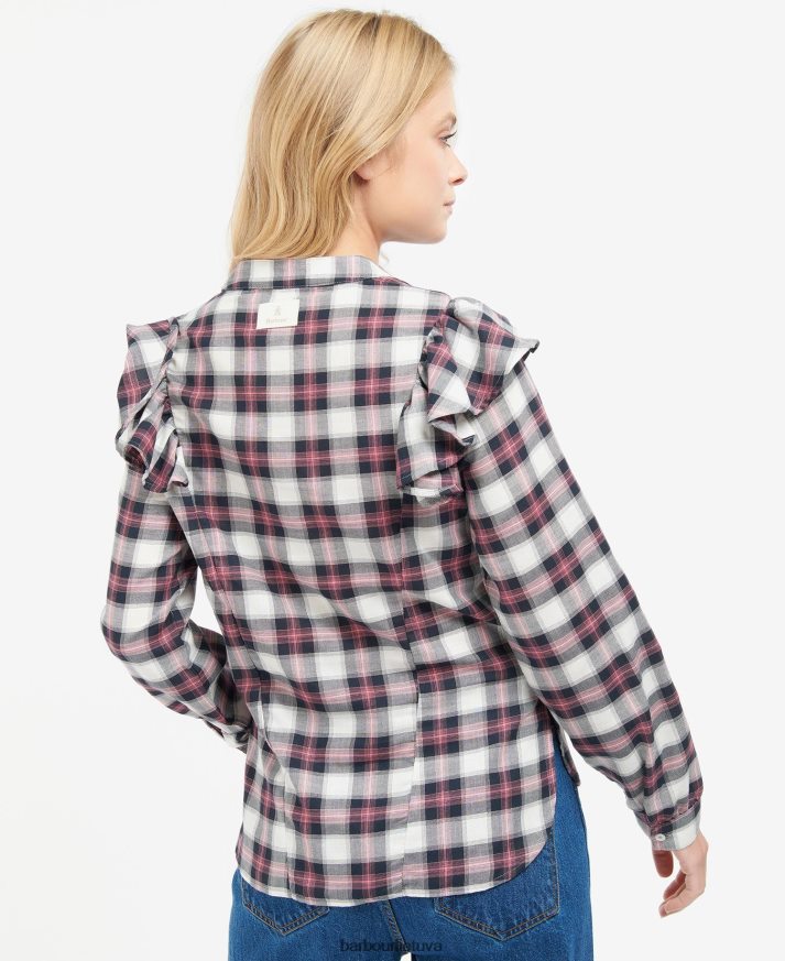 apranga Barbour perliniai marškiniai debesies / laivyno patikrinimas moterys 6F6D801627