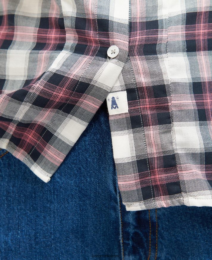 apranga Barbour perliniai marškiniai debesies / laivyno patikrinimas moterys 6F6D801627
