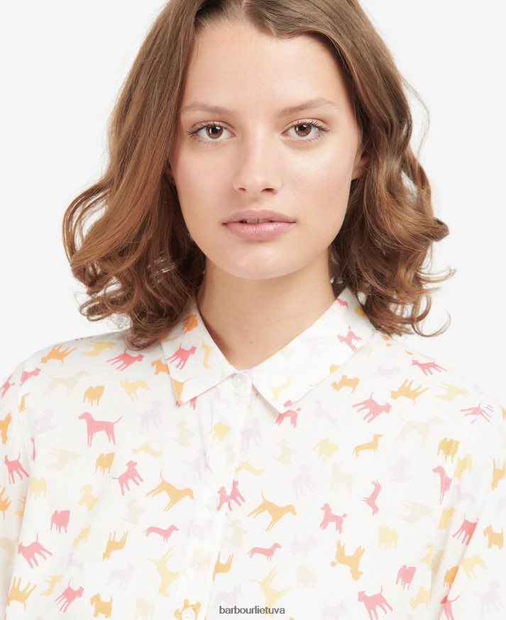 apranga Barbour safario marškinėliai spausdinimas iš debesies / kelių šunų moterys 6F6D801598