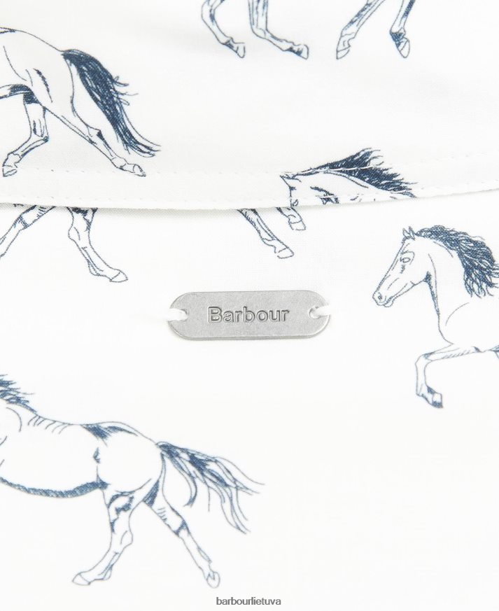 apranga Barbour safario marškinėliai spausdinimas iš debesies / kelių šunų moterys 6F6D801607