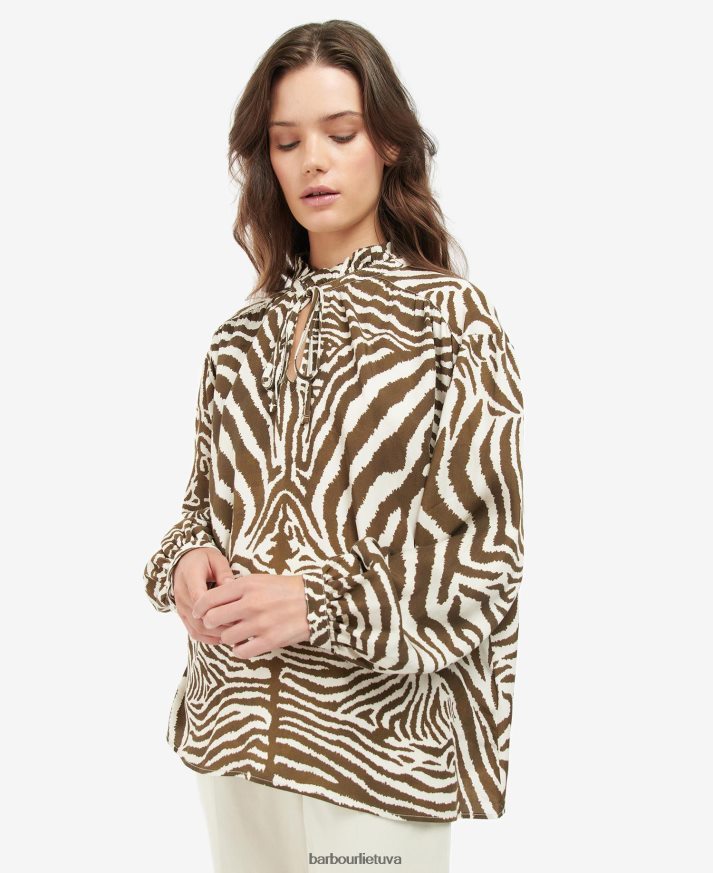 apranga Barbour x House of Hackney martello marškinėliai equus kakavos moterys 6F6D801615