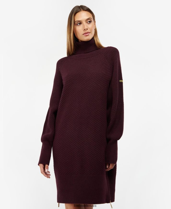 apranga Barbour Claremont megzta suknelė juoda vyšnia moterys 6F6D801882