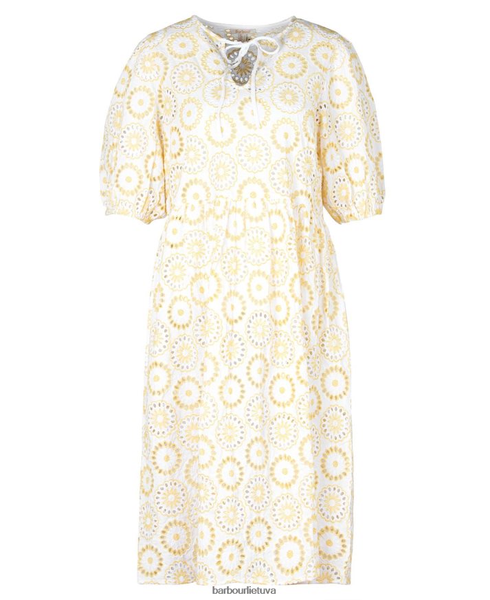 apranga Barbour edis suknele balta/saulėtekio geltona moterys 6F6D801823