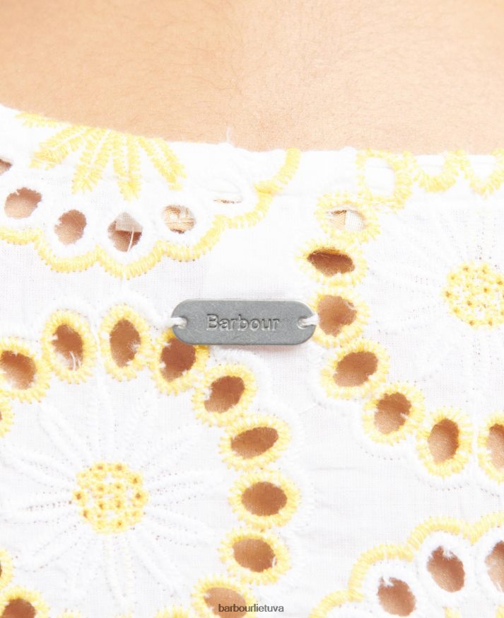 apranga Barbour edis suknele balta/saulėtekio geltona moterys 6F6D801823