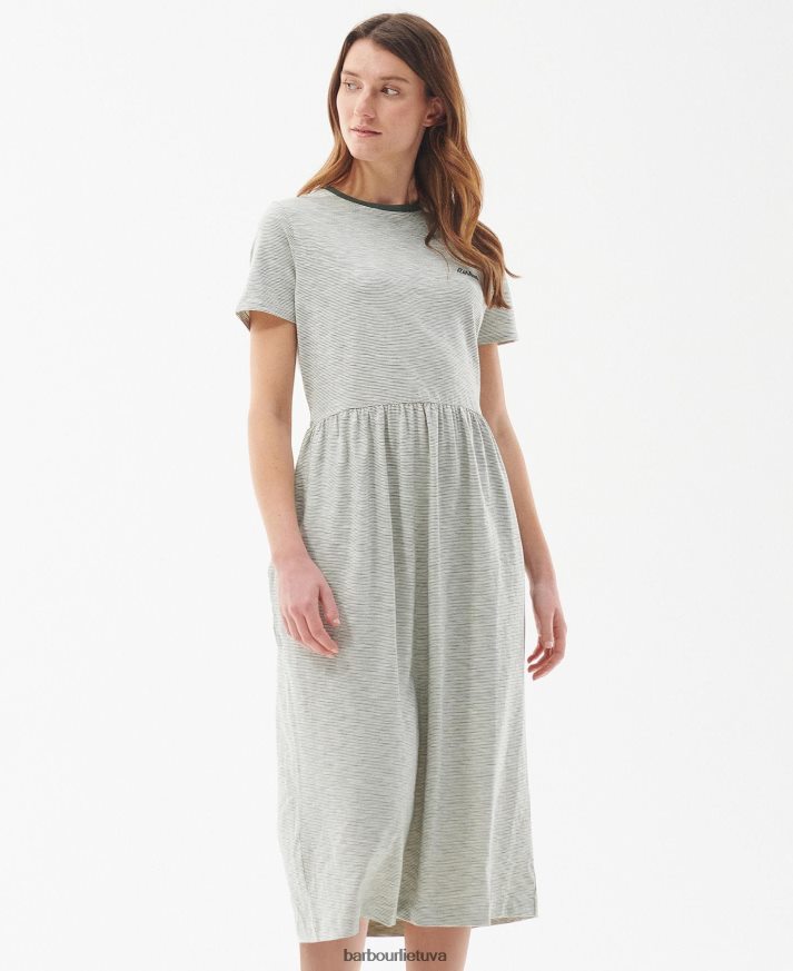 apranga Barbour ellewood suknelė alyvuogių/baltų moterys 6F6D801830
