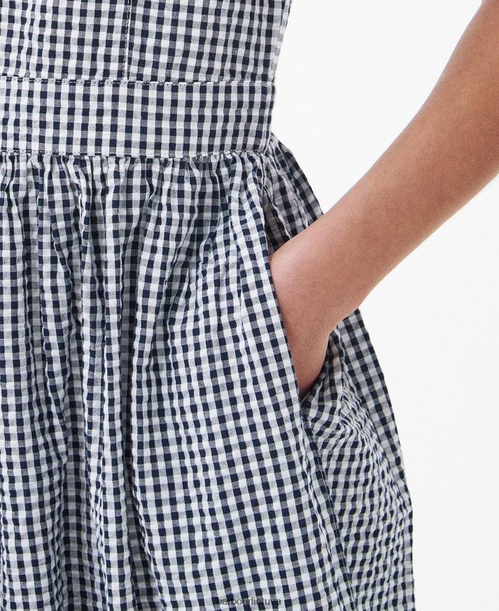 apranga Barbour erškėtuogių midi suknelė karinio jūrų laivyno čekis moterys 6F6D801829