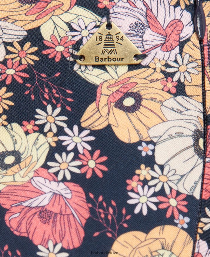 apranga Barbour koralinis sijonas laivyno gėlių moterys 6F6D801827