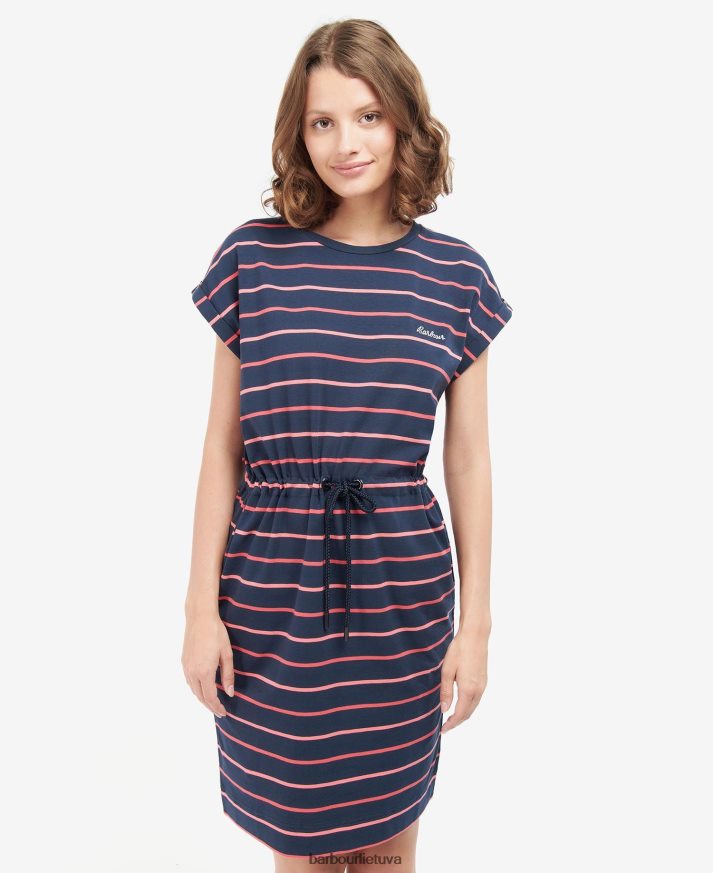 apranga Barbour marloes dryžuota suknelė tamsiai/balta moterys 6F6D801891