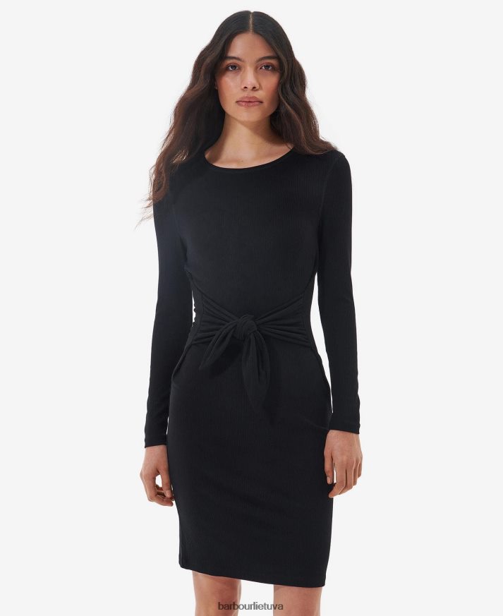 apranga Barbour medvilnės suknelė klasikinis juodas moterys 6F6D801868