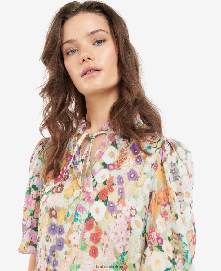 apranga Barbour x House of Hackney balkonine suknele Hollyhocks pavasaris moterys 6F6D801908