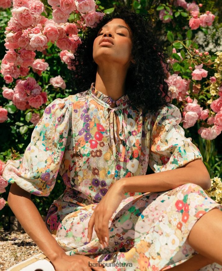 apranga Barbour x House of Hackney balkonine suknele Hollyhocks pavasaris moterys 6F6D801908