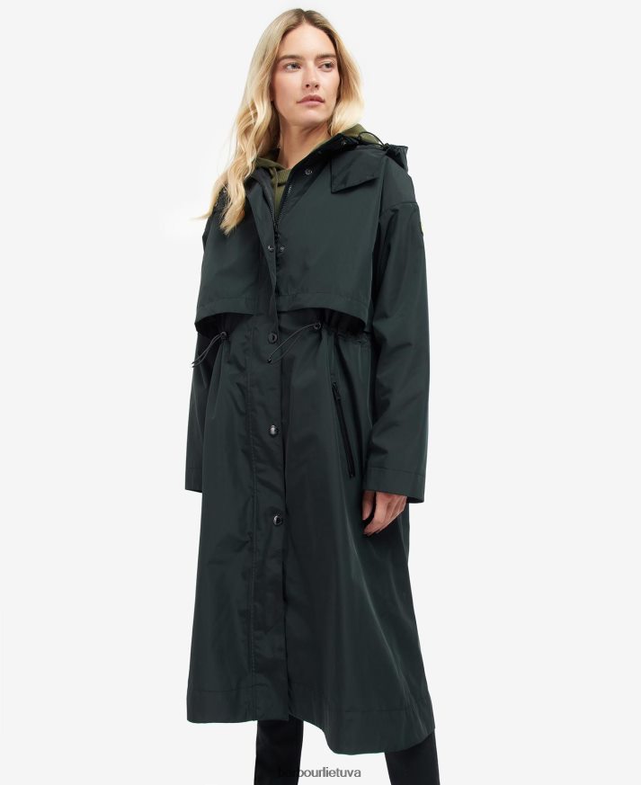 apranga Barbour Crossfields vandeniui atsparus tranšėjos paltas palmių žalia moterys 6F6D801532