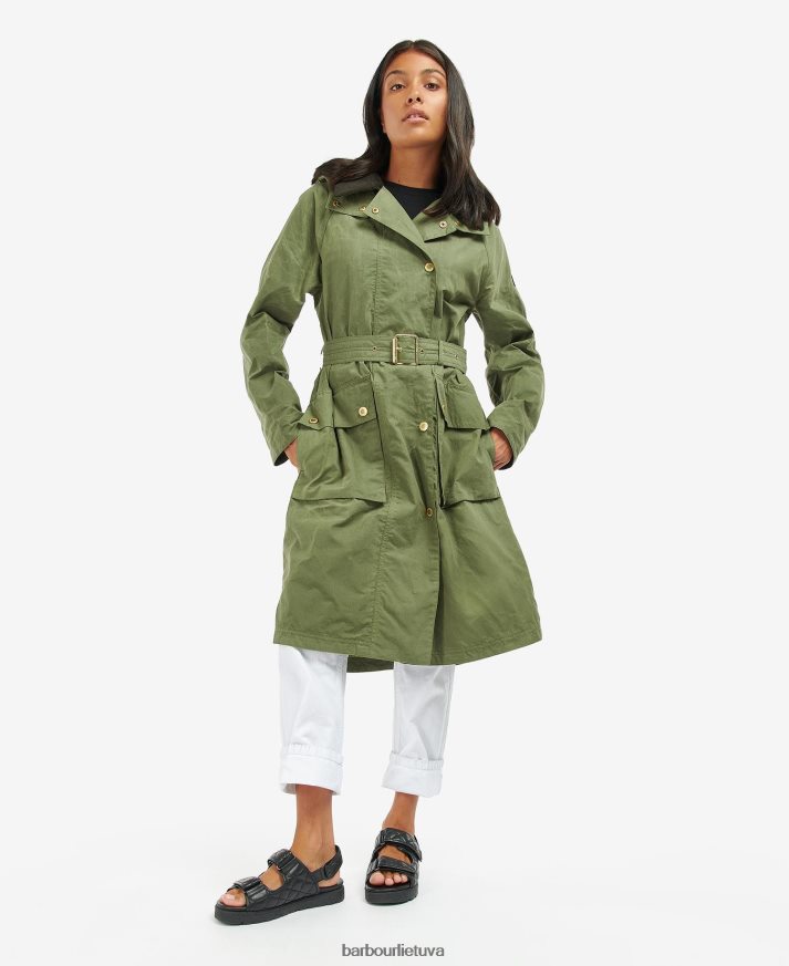 apranga Barbour Rossin dušui atsparus paltas vidurnakčio žalias / vidurnakčio žalias čekis moterys 6F6D801539