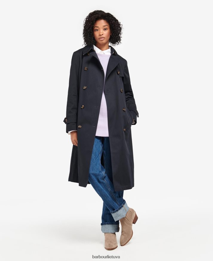 apranga Barbour greta dušui atsparus paltas vidurnakčio / raudonmedžio tartanas moterys 6F6D801531