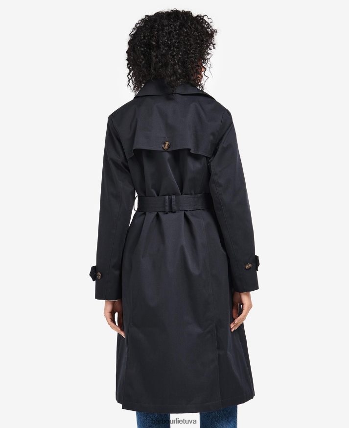 apranga Barbour greta dušui atsparus paltas vidurnakčio / raudonmedžio tartanas moterys 6F6D801531