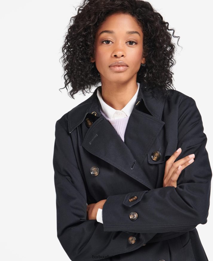 apranga Barbour greta dušui atsparus paltas vidurnakčio / raudonmedžio tartanas moterys 6F6D801531