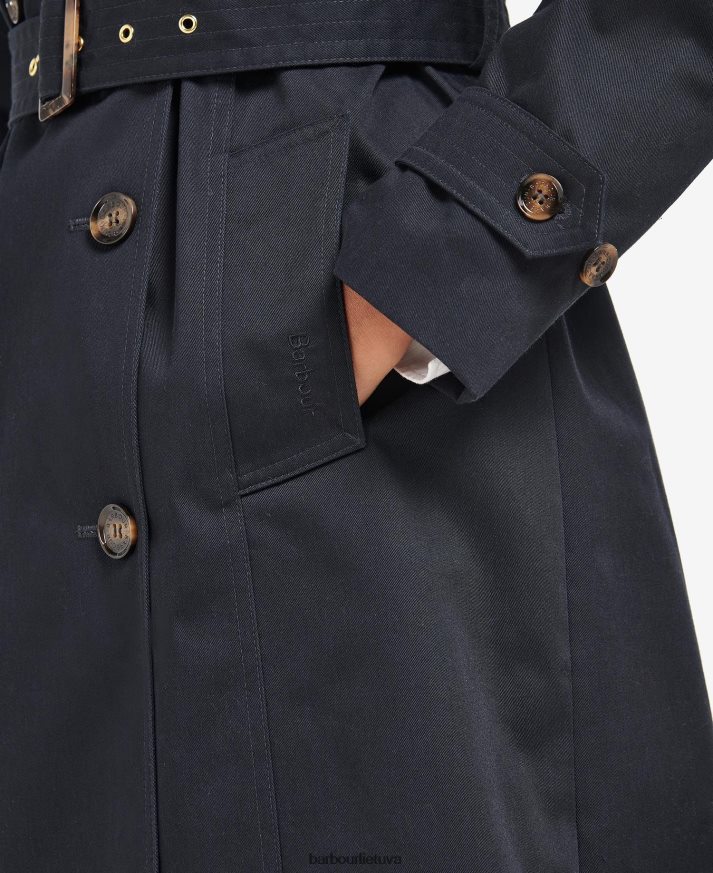 apranga Barbour greta dušui atsparus paltas vidurnakčio / raudonmedžio tartanas moterys 6F6D801531