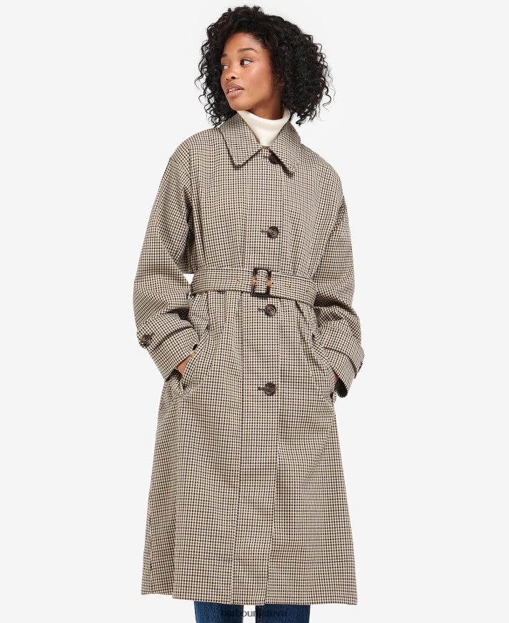 apranga Barbour somerland check-trench coat tuopos žalia mikro čekis moterys 6F6D801525
