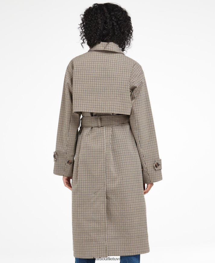 apranga Barbour somerland check-trench coat tuopos žalia mikro čekis moterys 6F6D801525