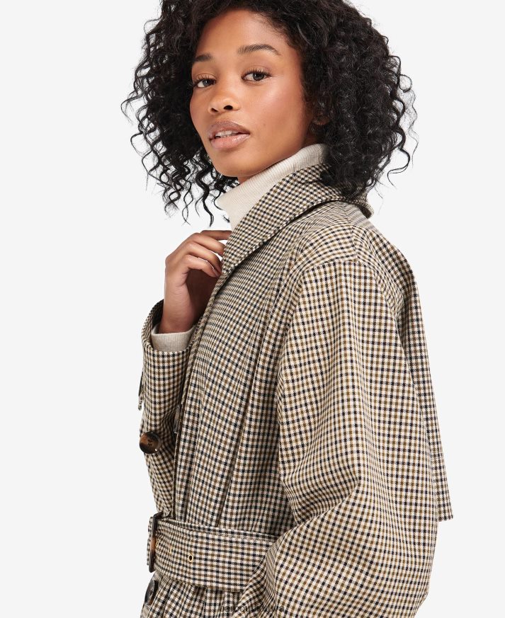 apranga Barbour somerland check-trench coat tuopos žalia mikro čekis moterys 6F6D801525