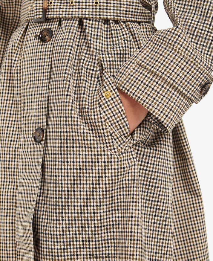 apranga Barbour somerland check-trench coat tuopos žalia mikro čekis moterys 6F6D801525