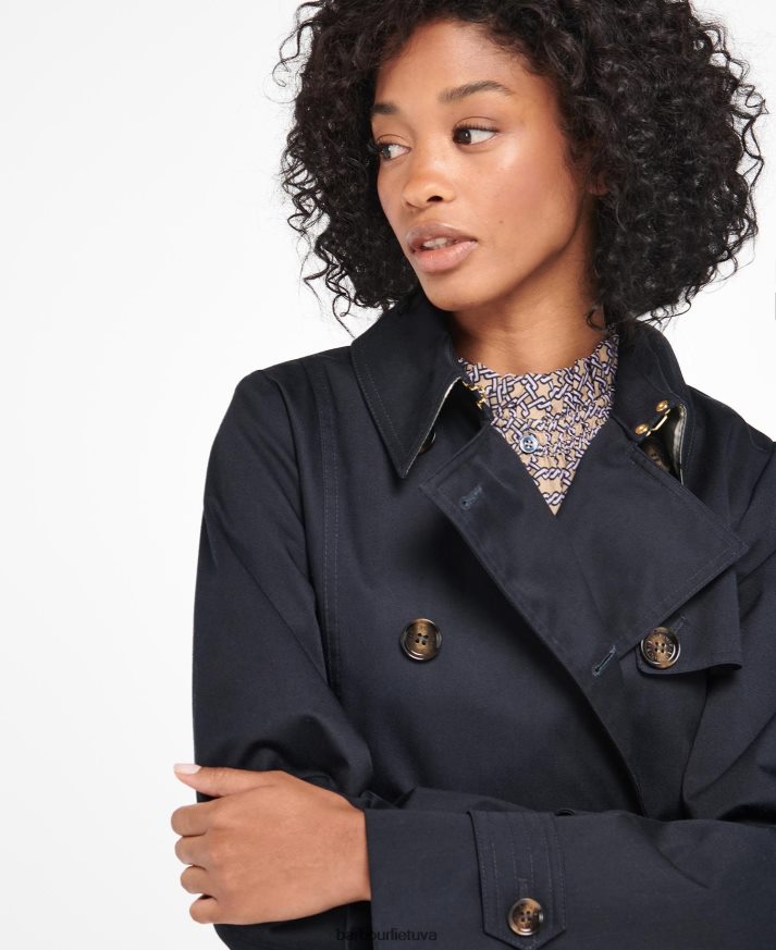 apranga Barbour trumpas greta dušui atsparus paltas tamsus laivynas/senovinė tuopa moterys 6F6D801528