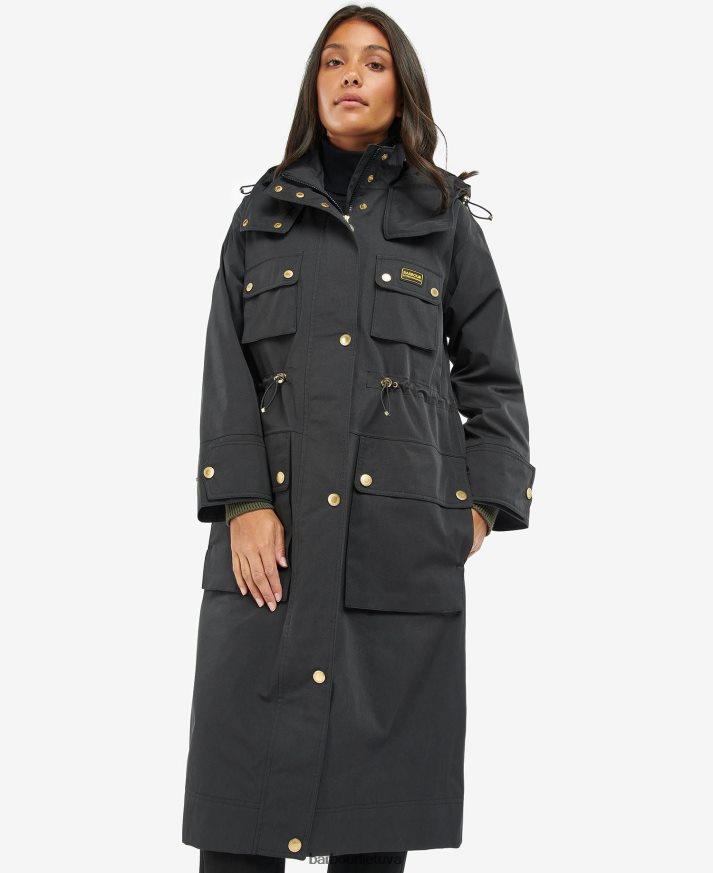 apranga Barbour vandeniui atsparus thruxton paltas vidurnakčio žalia moterys 6F6D801537