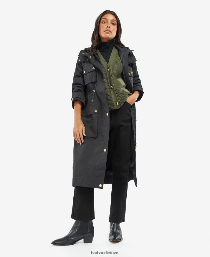 apranga Barbour vandeniui atsparus thruxton paltas vidurnakčio žalia moterys 6F6D801537