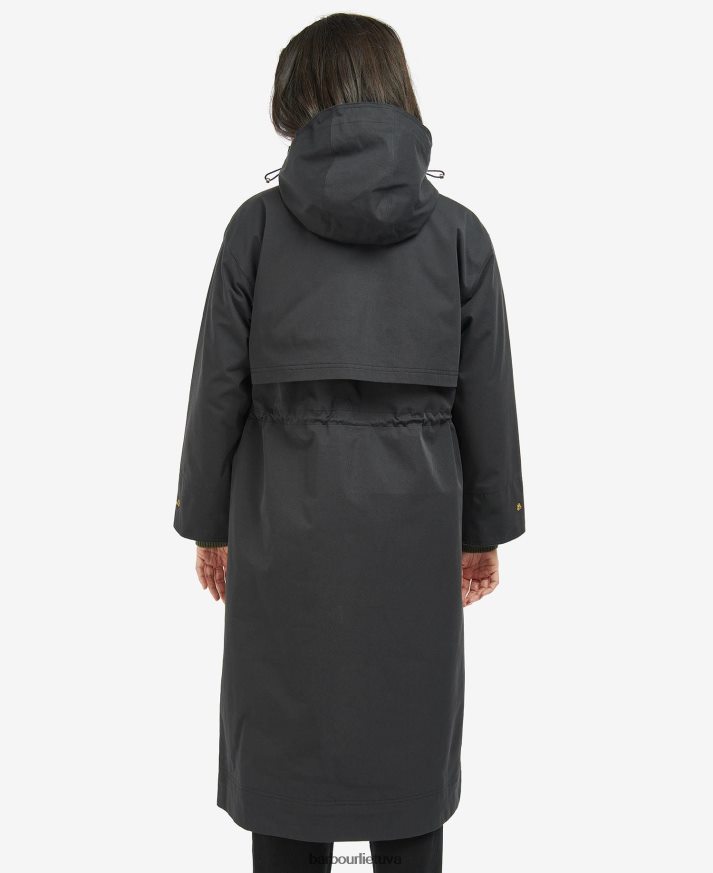 apranga Barbour vandeniui atsparus thruxton paltas vidurnakčio žalia moterys 6F6D801537