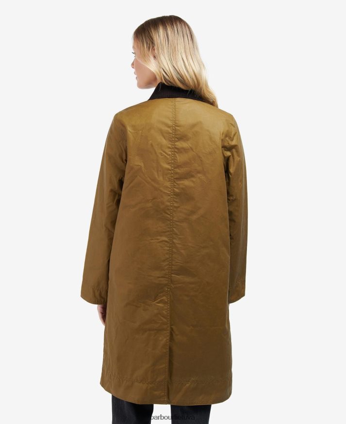 apranga Barbour Brora vaškinė striukė smėlio/senovinės tuopos moterys 6F6D801391