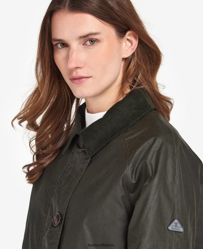 apranga Barbour druska vaškuota striukė archyvas alyvuogių/rožinis punšas moterys 6F6D801379