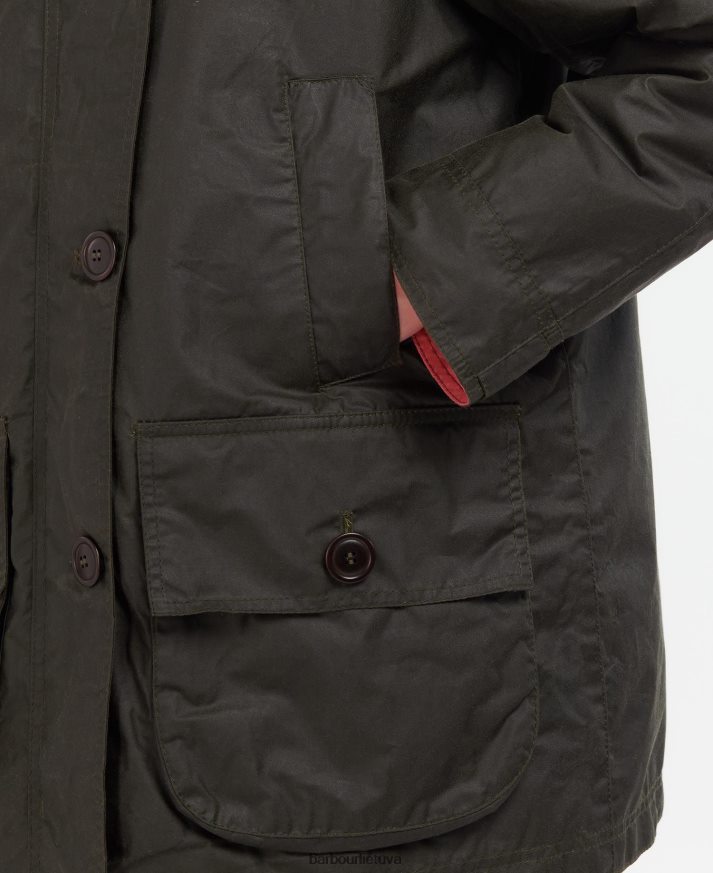 apranga Barbour druska vaškuota striukė archyvas alyvuogių/rožinis punšas moterys 6F6D801379