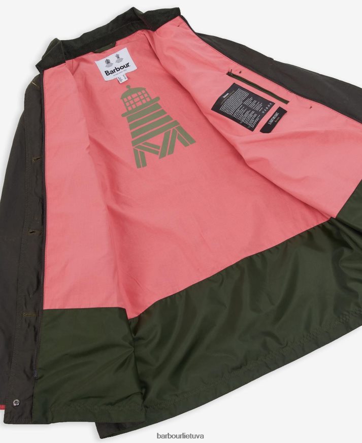apranga Barbour druska vaškuota striukė archyvas alyvuogių/rožinis punšas moterys 6F6D801379